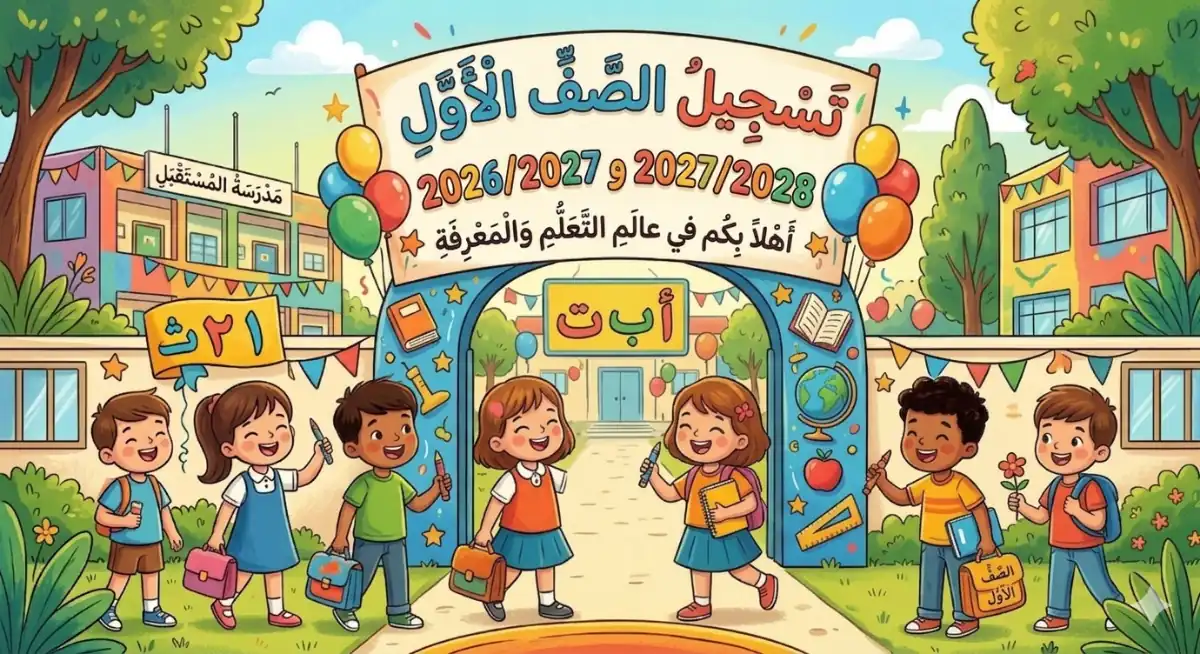 تعبيرية تسجيل الصف الاول طلاب للفصل الجديد